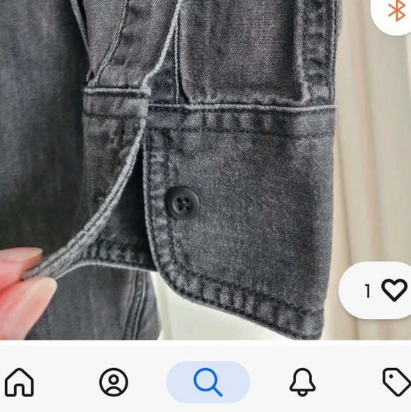 Madewell Charcoal Popover Button-Up Shirt - Picture 9 of 9